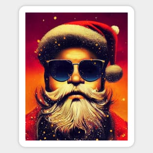 Modern Santa Claus in sunglasses. Sticker